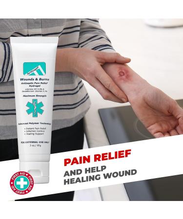 Forticept 4% Lidocaine Gel - Maximum Strength Pain Relief Cream for Burns, Wound Care, First Aid - 3oz - Buy Online on GoSupps.com