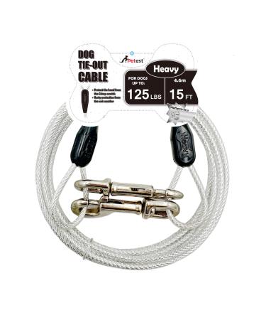 Petest Reflecting Integline for dogs up to TP 10/35/90/125/250 Pound 10 ft 15 ft 20 ft 25 ft 40 ft length available 125LBS15FT black/silver 125lbs15ft black/silver