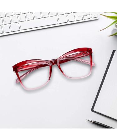 REECKEY Oversized Red Blue Light Blocking Glasses for Women - Square Eye Gaming & Computer Glasses with Anti-Blue Light Filter - Buy Online on GoSupps.com