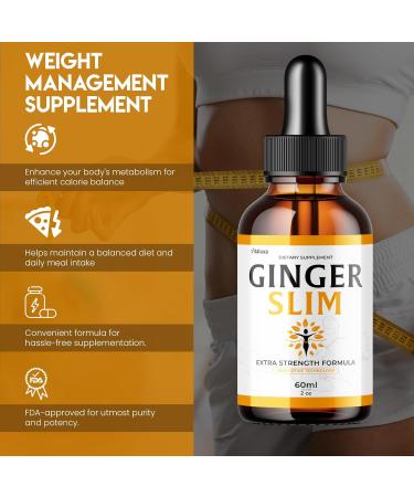Ginger Slim Drops GingerSlim Droppers Supplement Official Premium Formula Ginger Slim All Natural Liquid Support Advanced Maximum Strength Formula Healthy Wellness Drops Reviews Made in USA (2 oz) - Buy Online on GoSupps.com
