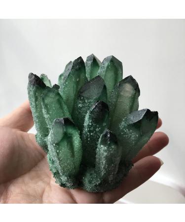 Green Crystal Stone Cluster Crystals Quartz Beautiful Irregular Home Charm Decoration Specimen Therapy Yoga Balance Crystal Cluster (Color : Green Size : 600-700g) 600-700g Green - Buy Online on GoSupps.com