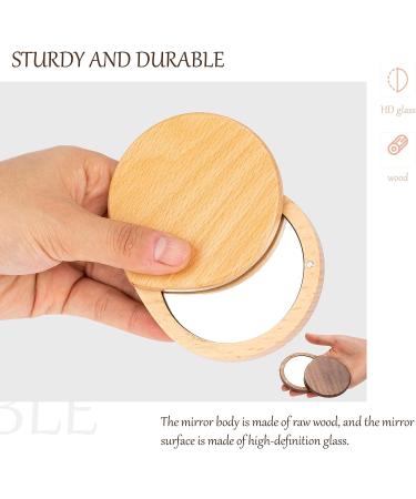 ZHUYIYI 2 PCS Handheld Makeup Mirror | Small Travel Size Wood Cosmetic Mirrors - Buy Online on GoSupps.com