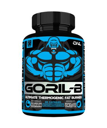 GORIL-B Thermogenic Fat Burner Pills (60 Capsules) Weight Loss Formula for Men and Women - Boost Metabolism, Increase Energy, Suppress Appetite - Diet Supplement Promotes Healthy Weight Loss