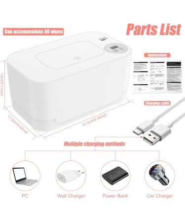 Adjustable Baby Wipe Warmer with Thermostat - Prevent Dry Wipes | USB Powered for Car and Home | White Baby Nursery Essential - Buy Online on GoSupps.com