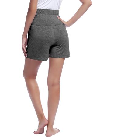Amorbella Maternity Yoga Shorts - Women's Pregnancy Lounge Wear Pants - Dark Gray - Buy Online on GoSupps.com