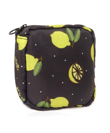 HONBAY Cute Stylish Large Capacity Sanitary Napkin Bag Tampons Pouch Nursing Pad Holder Coin Purse Makeup Bag (Black)