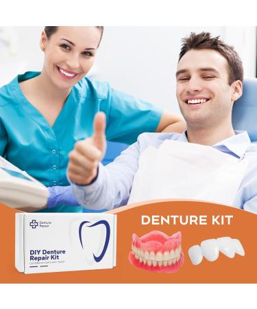 Do It Yourself Dentures Fake -Teeth Top and Bottom Temporary Teeth - Denture Kit for Women and Men - Create Your Perfect Smile at Home Pink - Buy Online on GoSupps.com