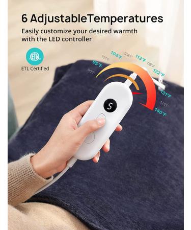 Evajoy Heating Pad for Neck and Shoulders - Extra Large Electric Wrap for Back Pain Relief - 6 Temperature Settings - Machine Washable - Blue & Purple - Buy Online on GoSupps.com