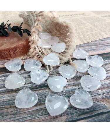 XIANNVXI 20 Pcs Clear Quartz Crystal Heart Stones - Natural Healing Gemstones for Energy Balancing and Meditation | Reiki Crystal Gifts - Buy Online on GoSupps.com
