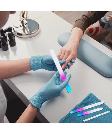 4 Pcs Glass Nail File Set with Cuticle Pusher - Double Sided Crystal Nail Files for Manicure Pedicure - Rose Red - Buy Online on GoSupps.com