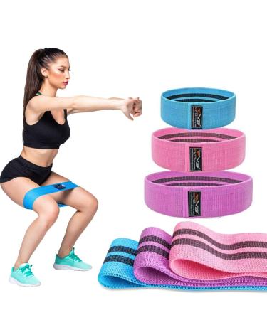 Islero Fitness EVO Resistance Bands for women with Non Slip Premium Fabric design Pull up Elastic Loops Gym Bands Best for Exercise of Legs Booty Glutes Hips Yoga Home Fitness SOLD AS SINGLE BAND AQUA M
