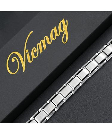 Vicmag Ultra-Strength Magnetic Hardship Men s Titanstahl Magnets - Single-Row Silver with Adjustment Tool & Gift Box - Buy Online on GoSupps.com