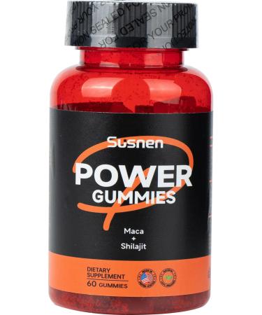 Susnen Power Gummies with maca and shilajit Inositol Gummies Strengthens The Body and Promotes Absorption shilajit Pure Himalayan Organic(60 Gummies)