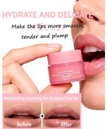 Lip Sleeping Mask Set 5 Pcs Moisturizing Lip Balm for Repair Dry Cracked Lips Deep Hydrating Overnight Lipgloss Day&Night Non-Sticky Lips Primer Moisturizer Balms Women Lipoil Care Christmas Gift #5Pcs - Buy Online on GoSupps.com