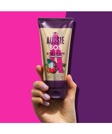 Aussie SOS Kiss Of Life Vegan Hair Repair Treatment 200ml - Australian Superfoods Blend for Dry, Damaged Hair - Buy Online on GoSupps.com