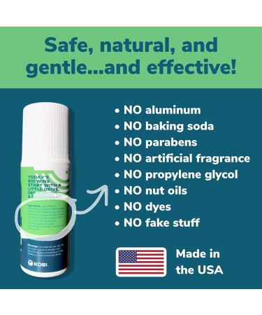 Kobi Sport Deodorant for Boys - 24 Hour Odor Protection - Natural & Aluminum-Free - Made in USA - Fresh Lime Scent - Buy Online on GoSupps.com