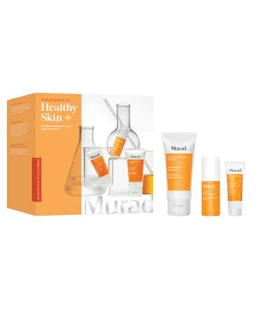 Murad Brighten Trial Kit - Brighten & Even Tone 3-Piece Trial Kit ($79 Value) - Vitamin & Antioxidant Rich Treatment - Ess-C Cleanser 2Fl Oz Vita-C Glycolic Serum 0.33Fl Oz Ess-C Day SPF 30 0.8Fl Oz
