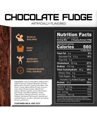 Rivalus Clean Gainer - Chocolate Fudge (5lbs) | Premium Weight Gain Protein Powder Ships Internationally - Buy Online on GoSupps.com