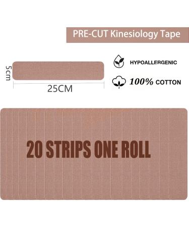 Anampion Kinesiotape - 20 Waterproof Elastic Stripes for Sports | Skin Color Ideal for Knees Shoulders & Elbows | 5cm x 25cm - Buy Online on GoSupps.com