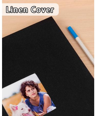 Large Self-Stick Scrapbook Photo Album with 60 Pages - Black Linen Hardcover - Magnetic Picture Book for Various Picture Sizes - Includes 10 Metallic Pens - 11x10.6inch - Buy Online on GoSupps.com