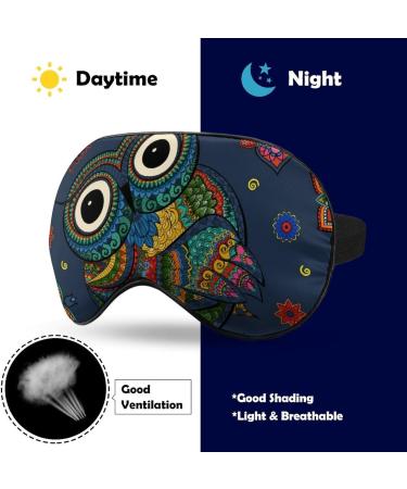 Boho Owl Vintage Sleep Mask | Soft Eye Mask with Adjustable Strap | Ethnic Floral Blindfold for Comfortable Sleeping | Perfect Gift - Buy Online on GoSupps.com