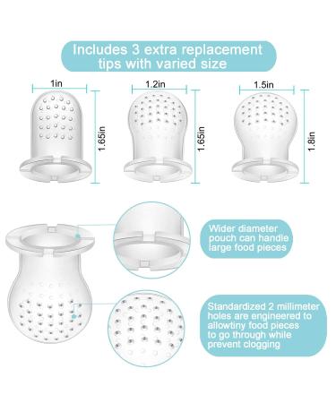 Silicone Baby Fruit Feeder with Mesh Pacifier Teethers - Blue Silicone Nipple, Popsicle Mold for Infants Teething - Fresh Food Feeder for Babies - Buy Online on GoSupps.com