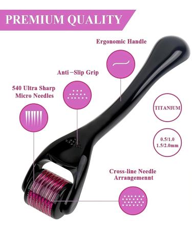 0.75mm Derma Roller for Hair Growth Women and Men Scalp Dermaroller for Skin Care Skin Rejuvenation Scar Removal 540 Titanium Microneedling Face Toning Device for Skin (DERMA 0.75 MM) - Buy Online on GoSupps.com