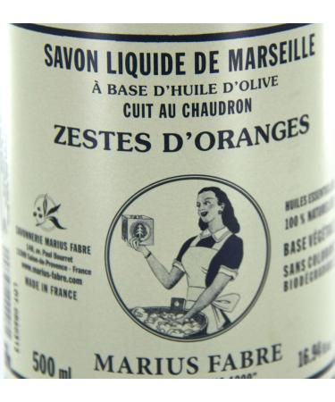 Marius-Fabre Marseille Liquid Soap with Orange Zest Essential Oils - 500ml | Natural Organic & Vegan-Friendly for International Shipping - Buy Online on GoSupps.com