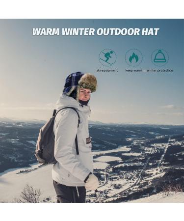 Wool Faux Fur Winter Trapper Hat | Blue Aviator Ski Trooper Hat with Ear Flaps | Men & Women | Small-Medium - Buy Online on GoSupps.com