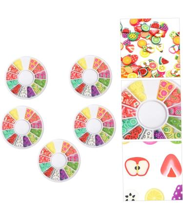 Housoutil 5pcs Fruit Clay Nail Art Fruit Slices Diy Nail Art Stickers Hair Parting Tool for Finger Polymer Slices Fruit Nail Decoration Fruit Slice Nail Sticker Boxed Disc - Buy Online on GoSupps.com