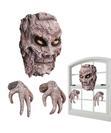 Border Tree Ornament Station Facial Makeup Bark Face Halloween Props Creative Facial Features Halloween Facial Makeup Props Unique Tree Face Detai
