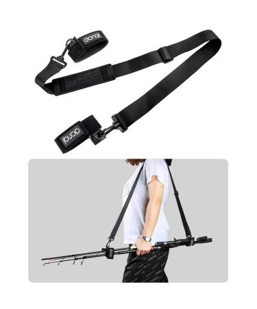 DONQL 1 piece fishing strap fishing strap holder tackle straps fishing rod ligaments fishing straps fishing straps for rods adjustable length 77-137cm black