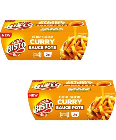 Ready to Use Chip Shop Curry Sauce Pots Bundle - with 4 x Bisto 90g Pots - Microwaveable and Ready in 50 Seconds - Delicious and Versatile - Buy Online on GoSupps.com