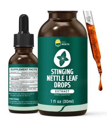KingHealth Stinging Nettle, Organic Nettle Leaf Extract Tincture, 98% Absorption Drops, Vegan, Non-GMO, Alcohol Free- 1 fl oz