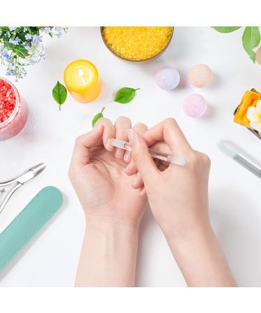 Glass Cuticle Pusher Set with Leather Case - Dual-Ended Fingernail Care Tool for Precision Cuticle Removal and Manicures - Buy Online on GoSupps.com