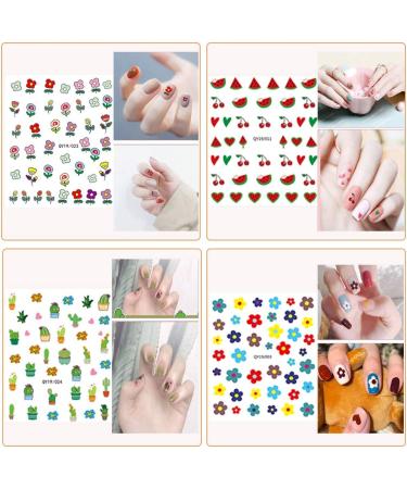 12 Sheets 3D Nail Stickers for Women and Girls - Self-Adhesive DIY Nail Art Set with Flowers, Animals, Fruits - Decals for Woman, Kids - 12 Pack - Buy Online on GoSupps.com