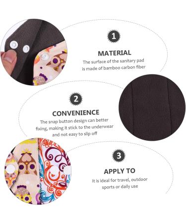 Hemoton 6pcs Reusable Bamboo Charcoal Mama Cloth Menstrual Pads - Eco-Friendly Napkin for Women - Buy Online on GoSupps.com