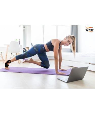 TYNOR Ankle Brace for Men & Women - Breathable Neoprene Compression Sleeve for Sprains Plantar Fasciitis & Sports - Adjustable Wrap - One Size - Premium Orange - Buy Online on GoSupps.com