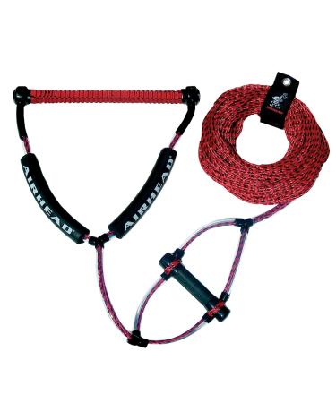 AIRHEAD Trick Handle Wakeboard Rope, 4 Sections, 75-Feet, Multiple Colors Available Red
