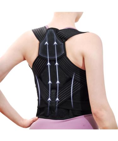 Posture Corrector for Women - Adjustable and Breathable Support Scoliosis Back Brace for Waist - Improve Back Posture for Body Correction M(waist 34"- 41") M 34"- 41"