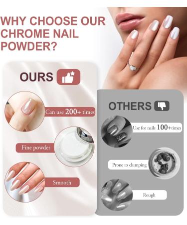  BISHENGYF BISHENGYF Chrome Nail Powder Pearly White 1g Super Shiny Aurora Red Fluorescent Chrome Color Mermaid Nail Powder - Buy Online on GoSupps.com