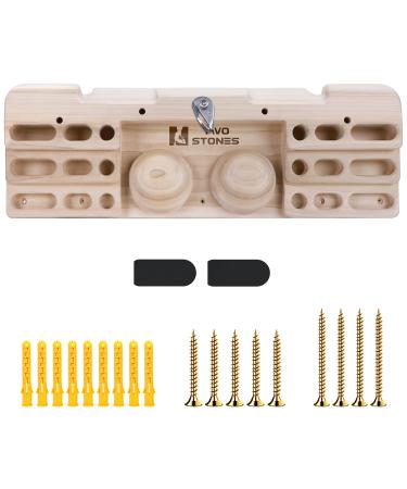 TWO STONES Wooden Hangboard Rock Climbing Pull Up Bar Designed Training for Climbing, Wooden Fingerboard Climbing Training Board for Building Core Strength and Endurance (CJ-HB2005)