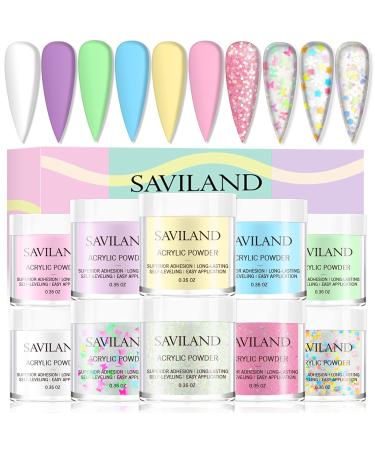 Saviland Acrylic Powder Set - 10 Colors Spring Summer Series Acrylic Nail Powder Set Professional Polymer Powder Nail Set for Nail Extension Nail Carving No Nail Lamp Needed C-Color Girl - Buy Online on GoSupps.com