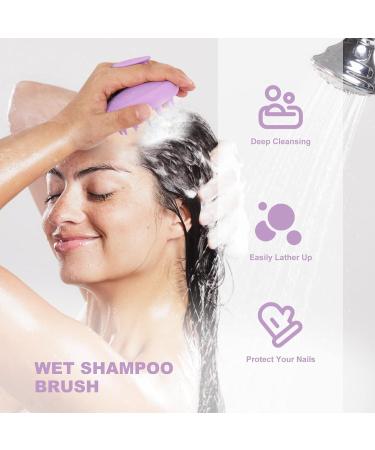 Aimike Silicone Scalp Massage Brush - Eco-Friendly Hair Growth & Peeling Tool | Wet & Dry Shampoo Brush in Violet Purple - Buy Online on GoSupps.com