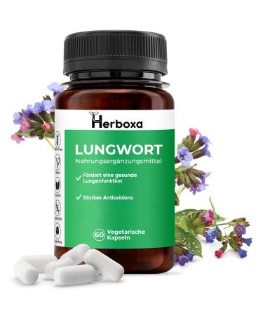 Herboxa.com Lungwort Capsules - Lung Cleanse and Detox for Better Lungs - Cleansing and Cleaner Supplement for Adults Men Women - 60 Capsules