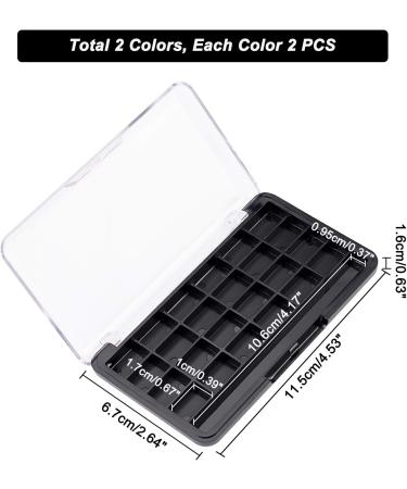 Superfindings 4-Pack Eyeshadow Palette with Clear Hinged Lid | 24 Compartments for Makeup - Lipstick Balm Eyeshadow - Buy Online on GoSupps.com