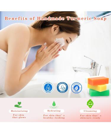Buy 3 Pack Turmeric Soap Bar with Vitamin C - Collagen Infused Soothing & Nourishing Tea Tree Orange & Papaya Scent - International Shipping Available - Buy Online on GoSupps.com