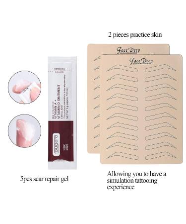 Fenshine Eyebrow Microblading Kit: Permanent Tattoo Practice Set with Needling Pen, Blades, Pigment, Practice Skin, Ruler, Repair Gel, Gloves & More - 102 Piece Set - Buy Online on GoSupps.com