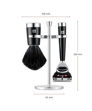 Buy Zwilling 3-Part Razor Set | Black Gift Set with Razor Brush & Bracket for Gillette Fusion - International Shipping Available - Buy Online on GoSupps.com