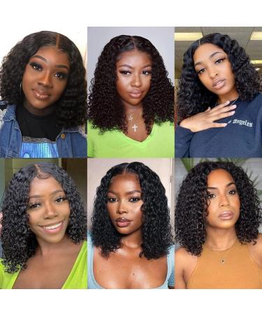 MSGEM 13x4 Deep Wave Brazilian Curly Bob Wig 10 | Transparent Lace Front Human Hair Wig for Black Women | Pre Plucked Wet and Wavy Frontal Wig with Baby Hair - Buy Online on GoSupps.com